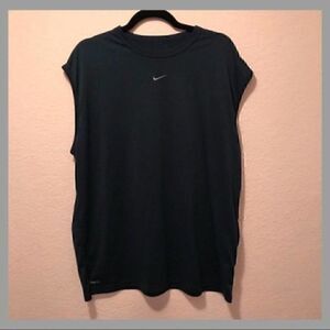 Dark blue Nike DRI-FIT sleeveless shirt.